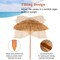 6.5 ft Khaki Tiki Beach Umbrella Adjustable Tilt 8 Ribs Durable Frame